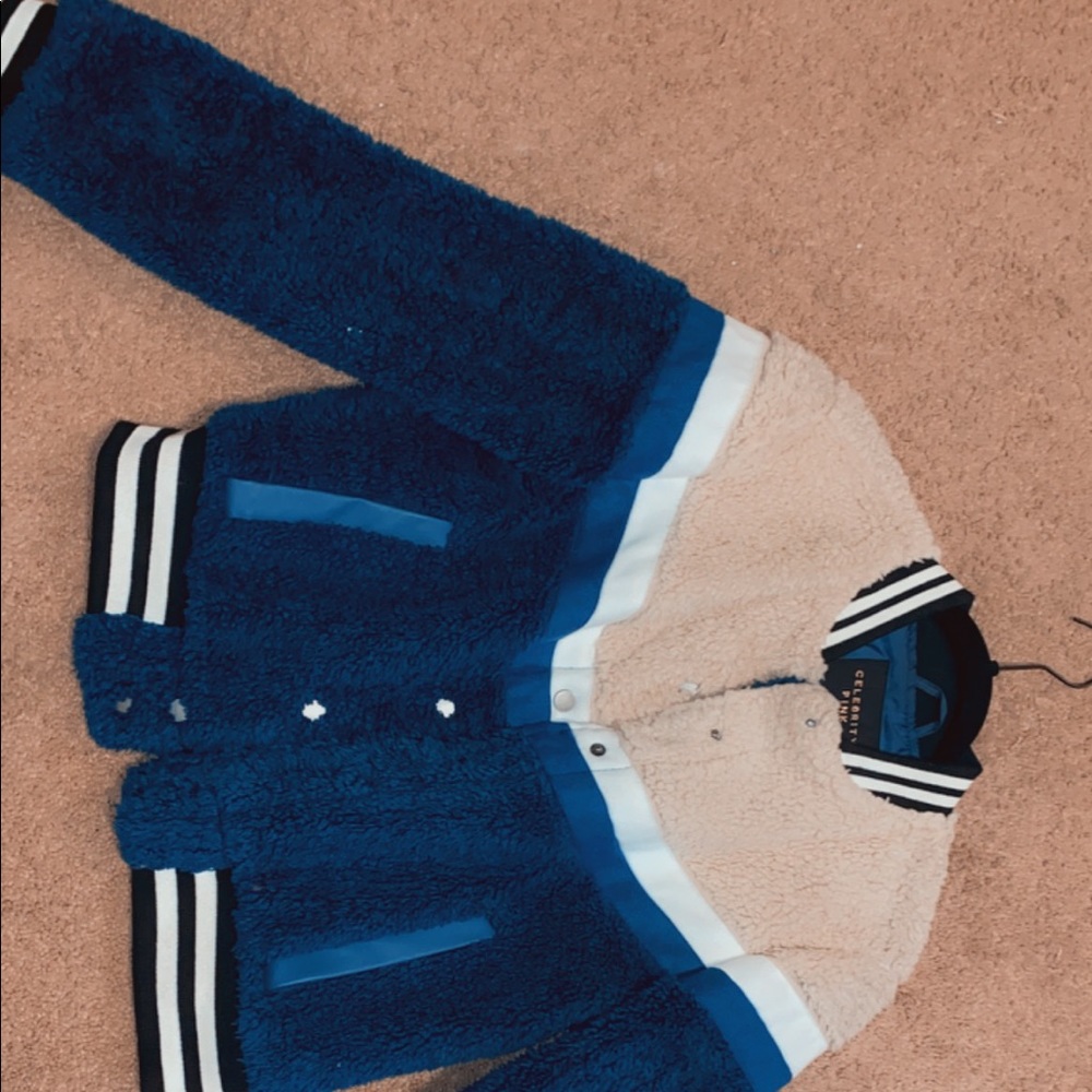 Blue and white sweater